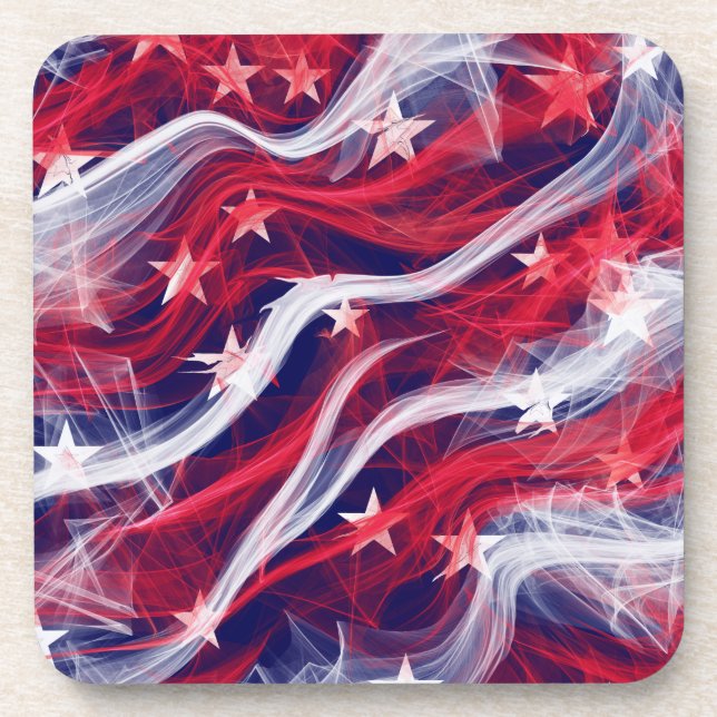 Amerikanische Fahne Hard Plastic Untersetzer mit K (Vorderseite)
