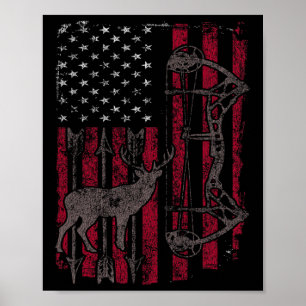 Amerikanische Fahne Hirsche Jagd Patriotische Bedr Poster