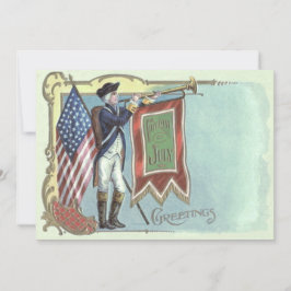 Amerikanische Fahne Horn, Soldat des Revolutionskr Einladung