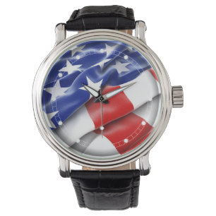 Amerikanische Fahne im modernen Stil Armbanduhr