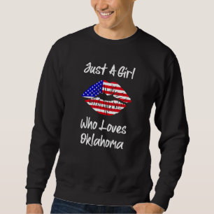 Amerikanische Fahne Lippen nur ein Mädchen, das Ok Sweatshirt