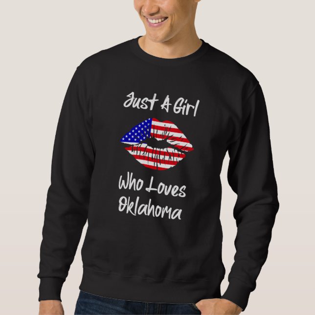 Amerikanische Fahne Lippen nur ein Mädchen, das Ok Sweatshirt (Vorderseite)