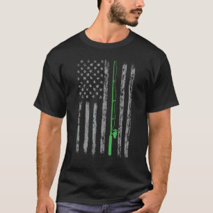Amerikanische Fahne Pole Green Vintag T-Shirt