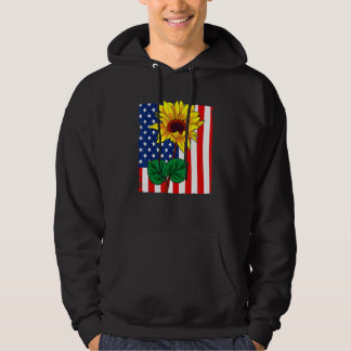 Amerikanische Fahne Sonnenblume 4. Juli Niedlich P Hoodie
