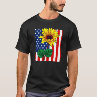 Amerikanische Fahne Sonnenblume 4. Juli Niedlich P T-Shirt