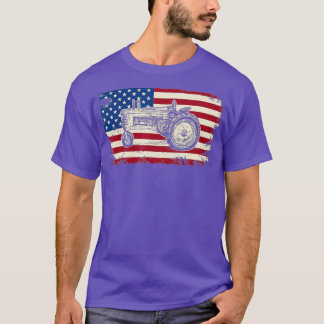 Amerikanische Fahne-Traktoren Landwirtschaftliche  T-Shirt