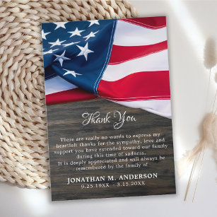 Amerikanische Fahne Veteran Memorial Military Beer Dankeskarte