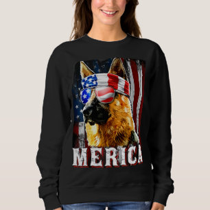 Amerikanische Fahne vom Merica-Schäfer am 4. Juli Sweatshirt