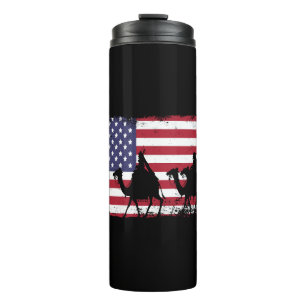 Amerikanische Fahnenweihnachtsfeste Thermosbecher