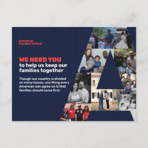 Amerikanische Familien United Postcard to Senators Postkarte