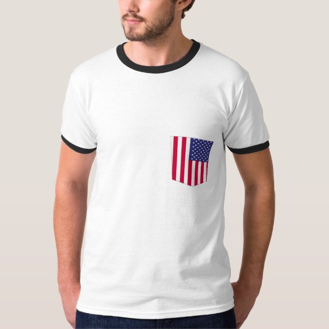 Amerikanische Farben Taschenmuster Taschendesign T T-Shirt (Vorderseite)