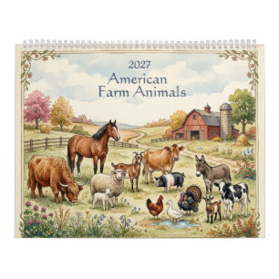 Amerikanische Farmtiere - Zweiseiten 2027 Kalender