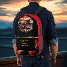 Amerikanische Feuerwehrmänner im Alltag Bedruckter Rucksack