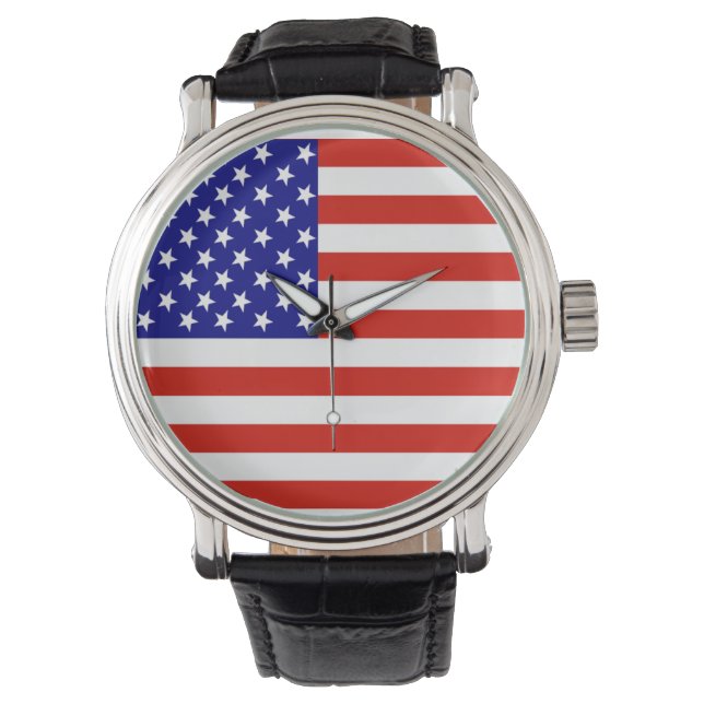 AMERIKANISCHE FLAG ARMBANDUHR (Vorderseite)