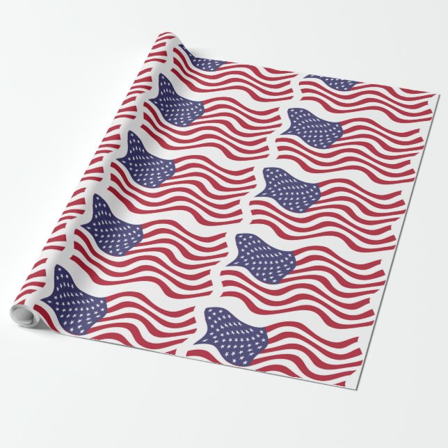 AMERIKANISCHE FLAG GESCHENKPAPIER (Ungerollt)