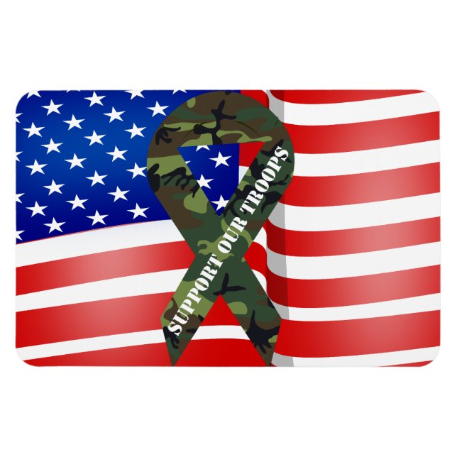 Amerikanische Flag Green Camouflage unterstützen u Magnet (Horizontal)