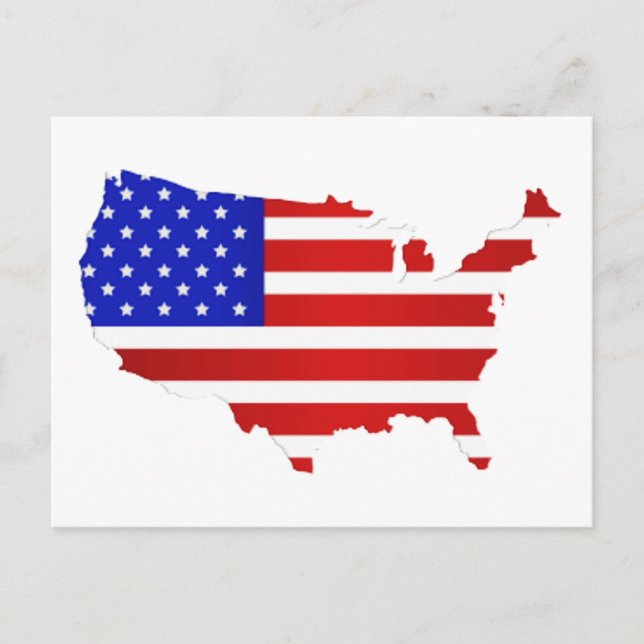 Amerikanische Flag-Karte der USA Postkarte (Vorderseite)