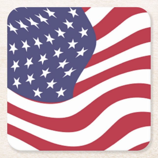 AMERIKANISCHE FLAG RECHTECKIGER PAPPUNTERSETZER (Vorderseite)