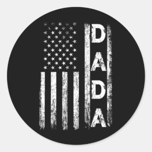 Amerikanische Flag Retro Väter Tag 4. Juli Funny Runder Aufkleber