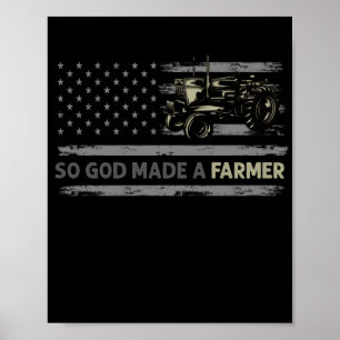 Amerikanische Flag Traktor, also hat Gott einen Ba Poster
