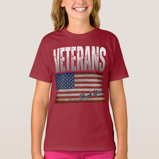 AMERIKANISCHE FLAG VETERANS DANKE IHNEN 4. JULI T- T-Shirt (Vorderseite)