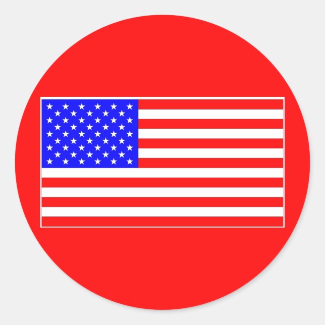 AMERIKANISCHE FLAGE RUNDER AUFKLEBER (Vorderseite)