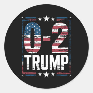 Amerikanische Flagge 0-2 Trump 2024 Runder Aufkleber