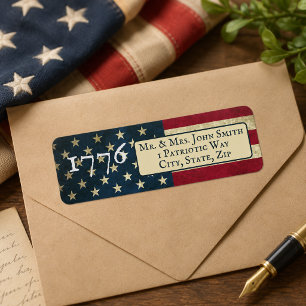 Amerikanische Flagge 1776 Rücksendeadresse