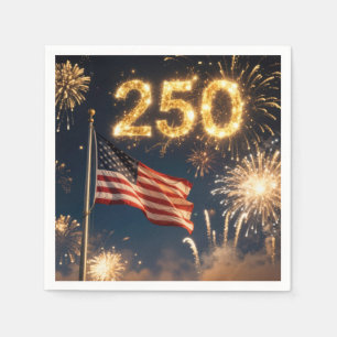 Amerikanische Flagge 250. Geburtstagsfeier Serviette