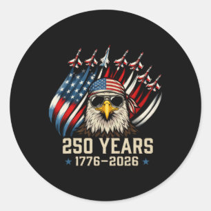 Amerikanische Flagge 250 Jahre 1776-2026 250. Gebu Runder Aufkleber
