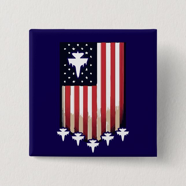 Amerikanische Flagge 4. Juli-65079 Button (Vorderseite)
