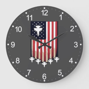 Amerikanische Flagge 4. Juli-65079 Große Wanduhr