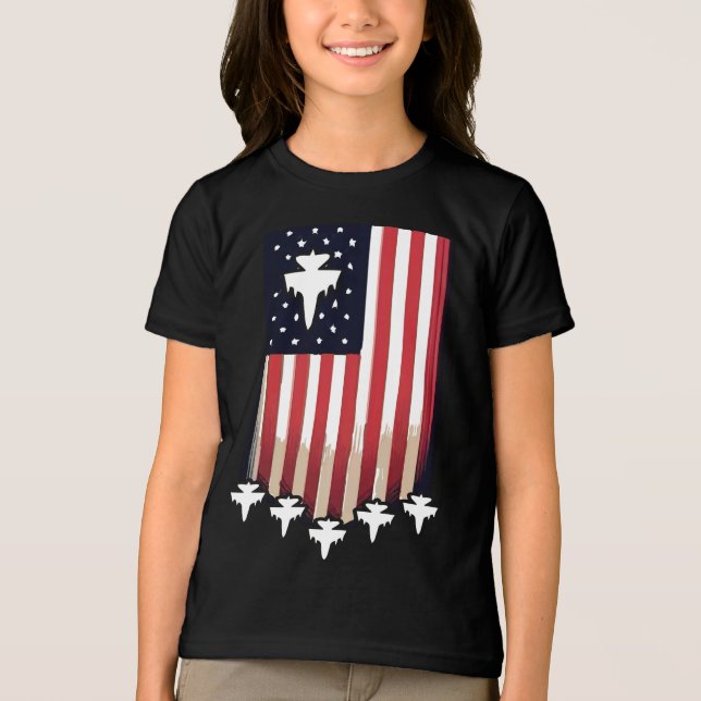Amerikanische Flagge 4. Juli-65079 Tri-Blend Shirt (Vorderseite)