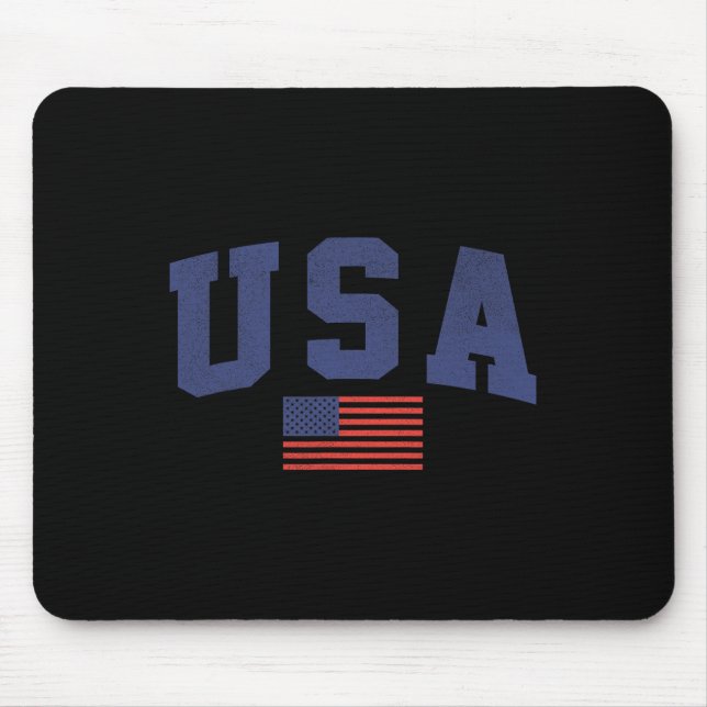 Amerikanische Flagge 4. Juli Americana kühl blau Mousepad (Vorne)