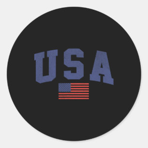 Amerikanische Flagge 4. Juli Americana kühl blau Runder Aufkleber