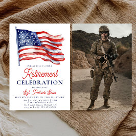 Amerikanische Flagge 4. Juli Army Retirement Einladung