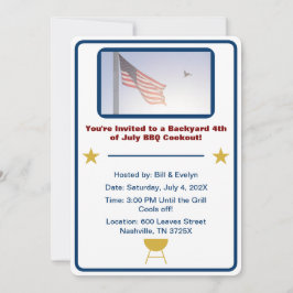 Amerikanische Flagge 4. Juli barbeque Einladung