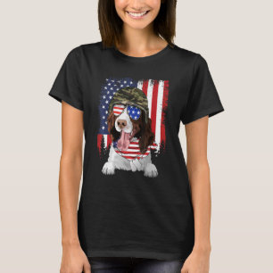 Amerikanische Flagge 4. Juli Englisch Springer Spa T-Shirt