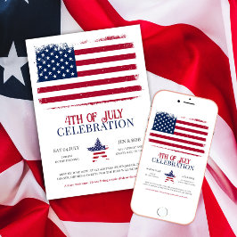 Amerikanische Flagge 4. Juli Feier Einladung