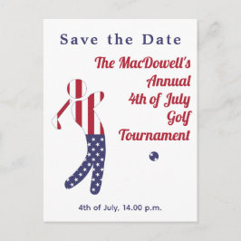 Amerikanische Flagge 4. Juli Golf Turnier Postkarte