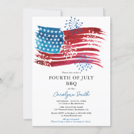 Amerikanische Flagge 4. Juli GRILLEN Party Patriot Einladung