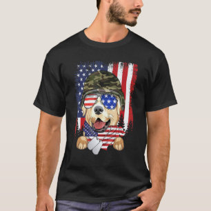 Amerikanische Flagge 4. Juli Labrador Retriever Ve T-Shirt