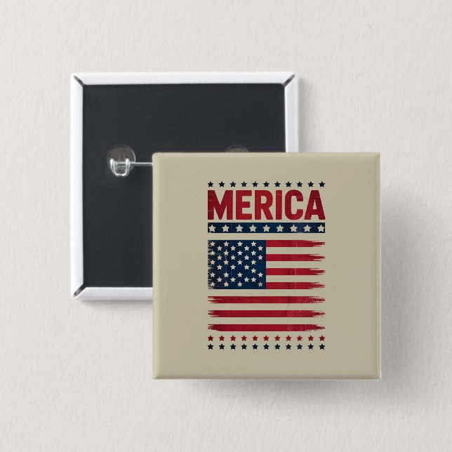 Amerikanische Flagge 4. Juli Merica Button (Vorne & Hinten)