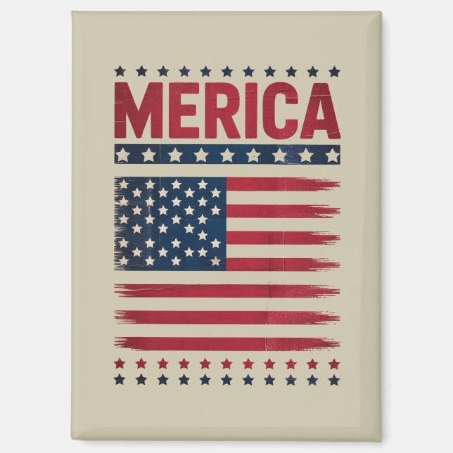 Amerikanische Flagge 4. Juli Merica Magnet (Vorderseite)