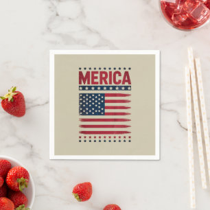 Amerikanische Flagge 4. Juli Merica Serviette