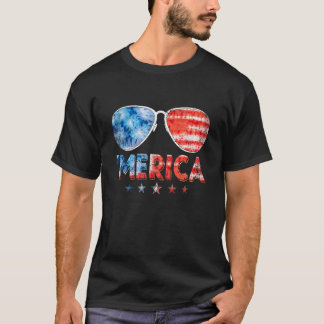 Amerikanische Flagge 4. Juli Merica Sonnenbrillen  T-Shirt