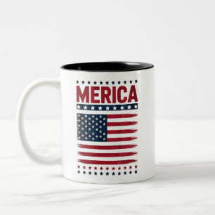 Amerikanische Flagge 4. Juli Merica Zweifarbige Tasse
