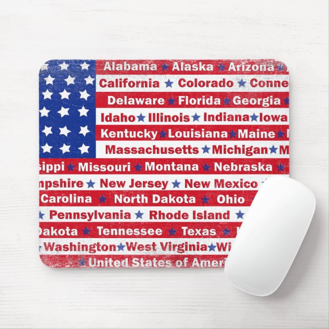 Amerikanische Flagge 4. Juli  Mousepad (Mit Mouse)