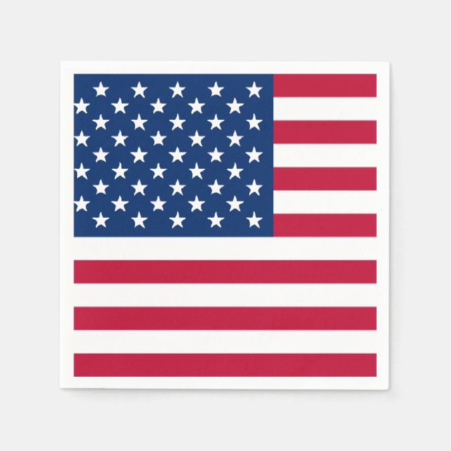 Amerikanische Flagge 4. Juli Paper Napkin Set Serviette (Vorderseite)