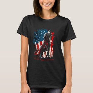 Amerikanische Flagge 4. Juli Patriotischer Hund 4. T-Shirt